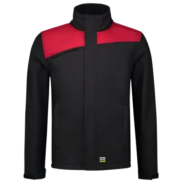 Softshell Bicolor naden zwart/rood