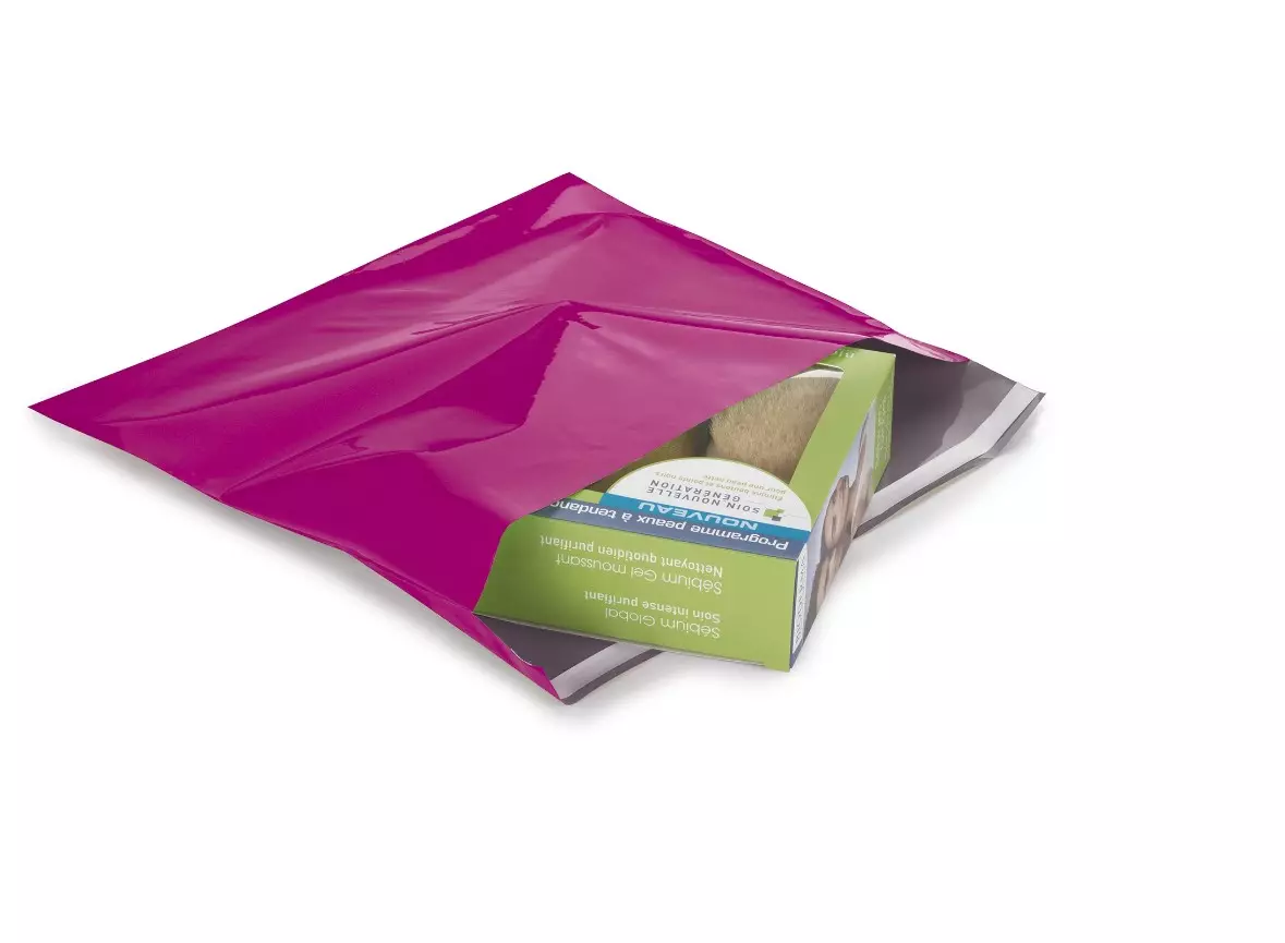 Plastic verzendzakken met enkele plakstrip roze 50x46cm 125 stuks