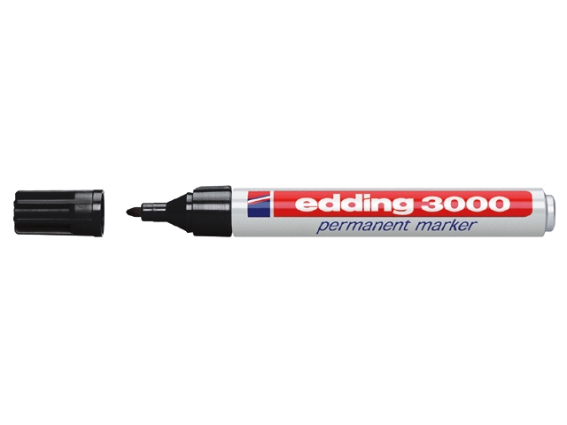 Viltstift Edding 3000 rond 1.5-3mm zwart(doos à 10st)