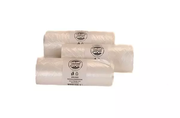 Afvalzak HDPE 63x70cm T15 12mu Transparant