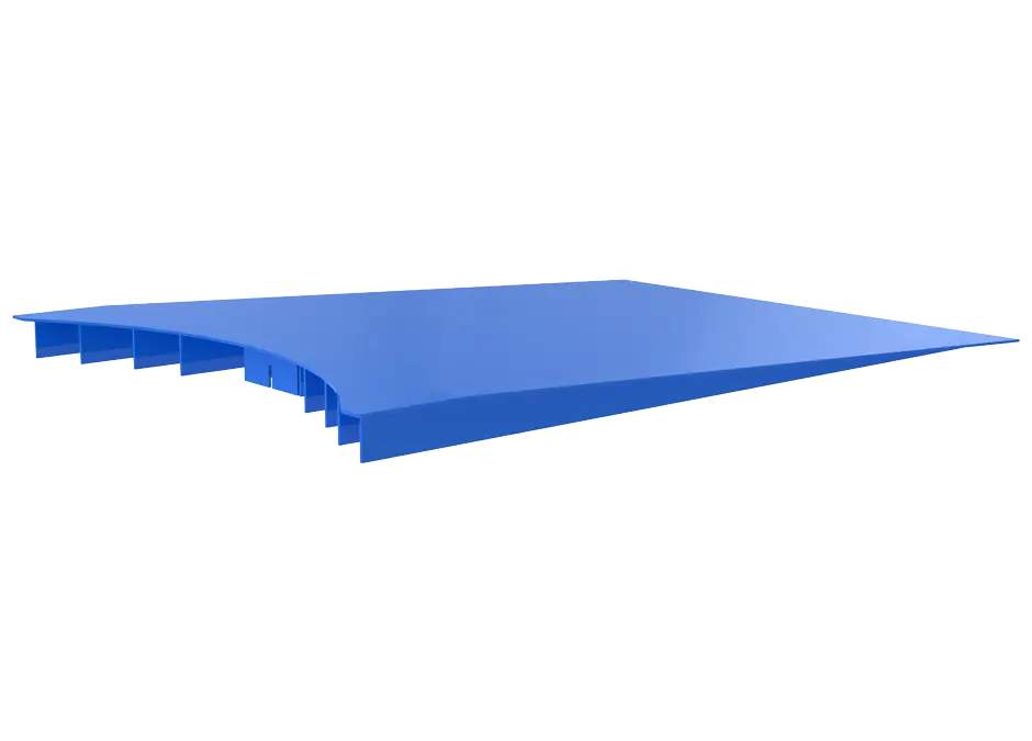 Oprijplaat palletwikkelaar verlengd+verzwaard Blauw