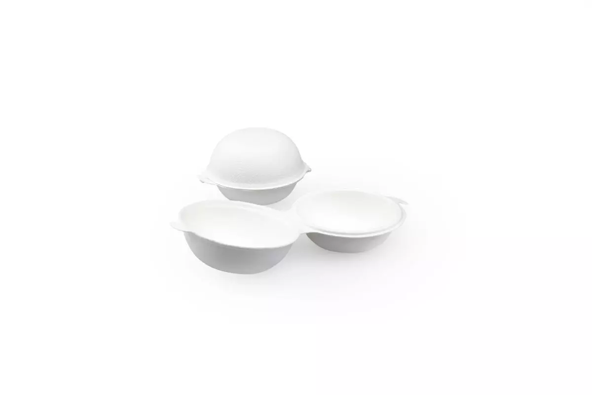 Hamburgerbakje Rond Mini Suikerriet 190x90x36mm