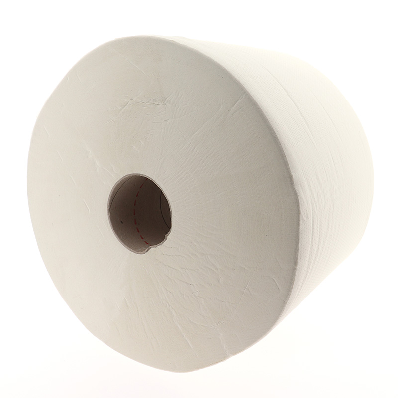 Poetsrol 24cmx1000m 1-laags wit kern 7cm (pak à 2st)