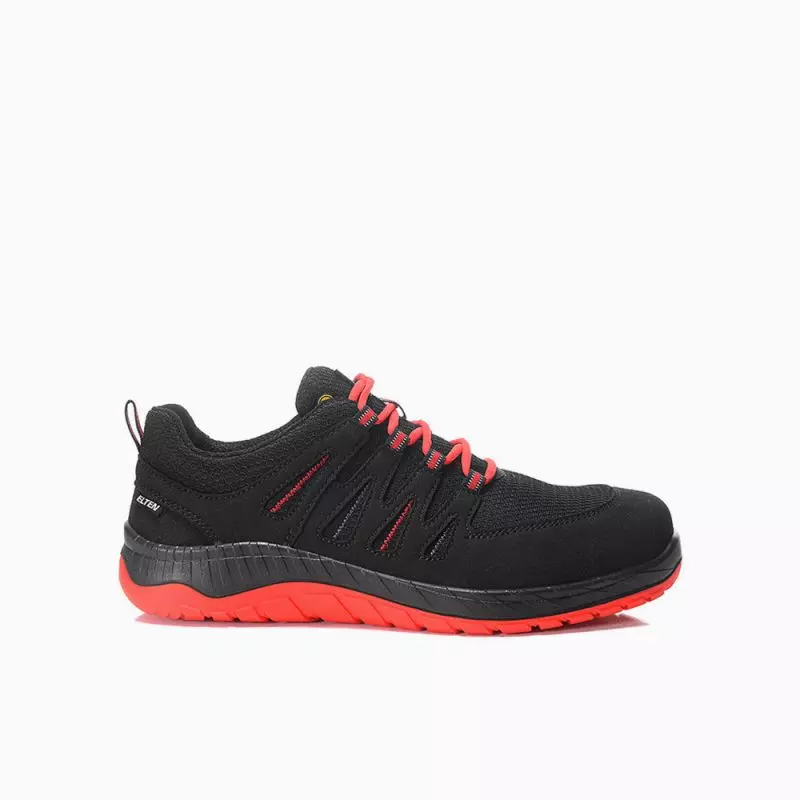 Werkschoen Maddox laag zwart/rood S3S ESD