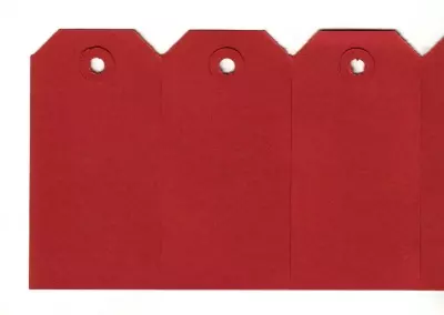 Kartonnen label 55x110mm rood
