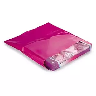 Plastic verzendzakken met enkele plakstrip roze 40x30cm 125 stuks