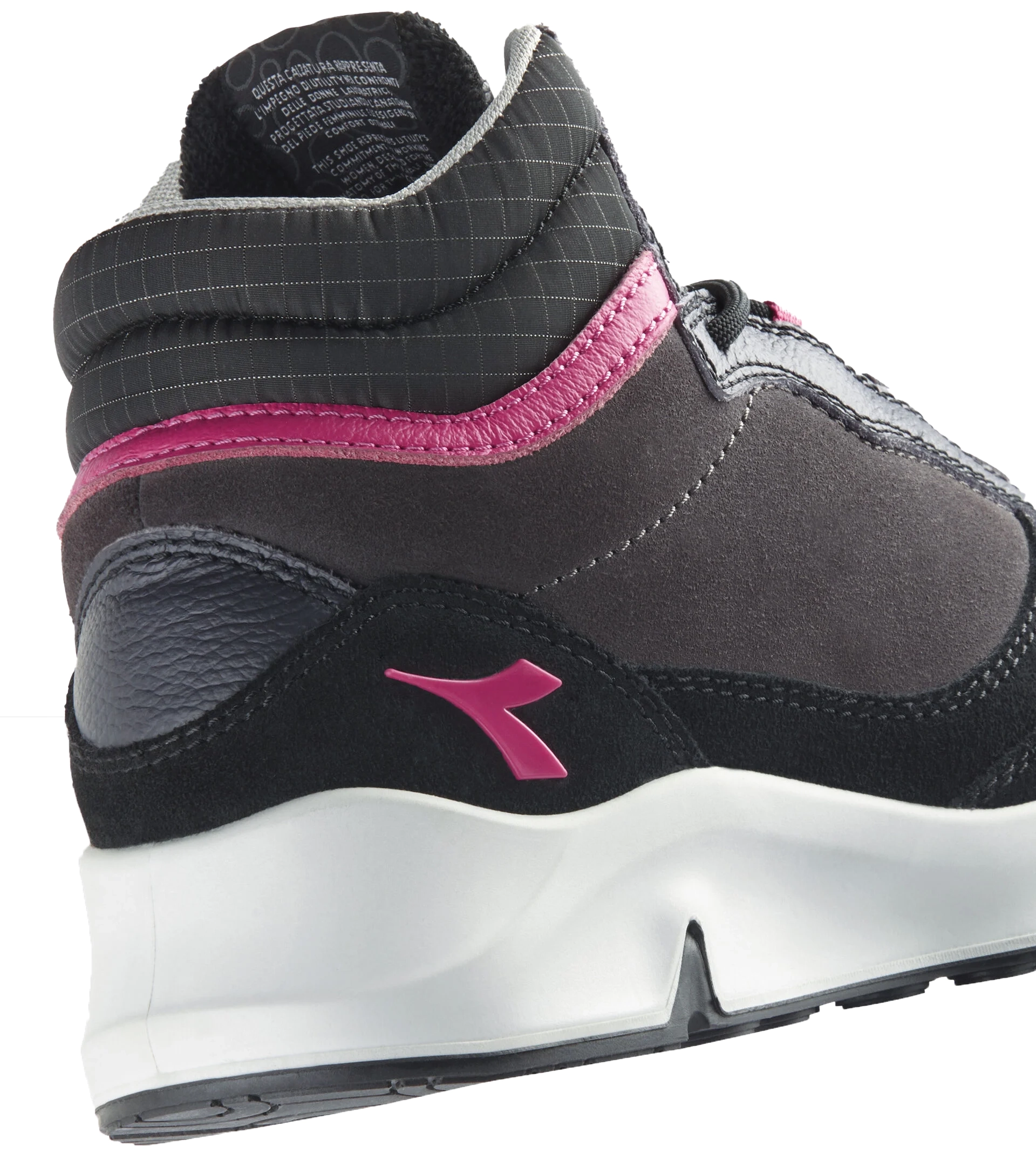 Diadora Athena High S3 Veiligheidsschoen - Iron Raspberry