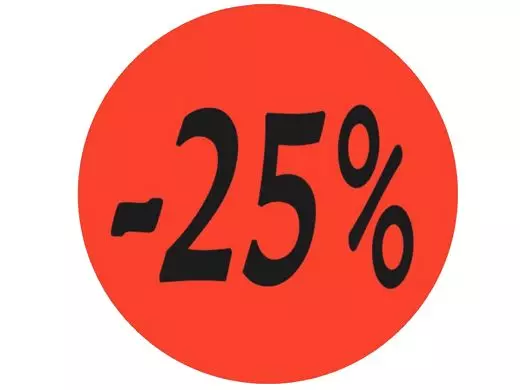 Etiket Rond 25% Ø27mm Rood - 500 stuks