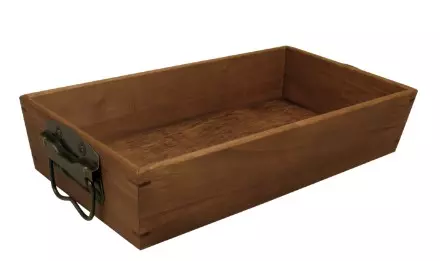 Dienblad Hout Oudbruin Met Handvat 360x190x75mm