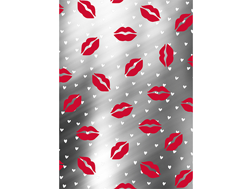 Dessinrol 30cmx100m Moederdag Lippen&Harten rood/wit