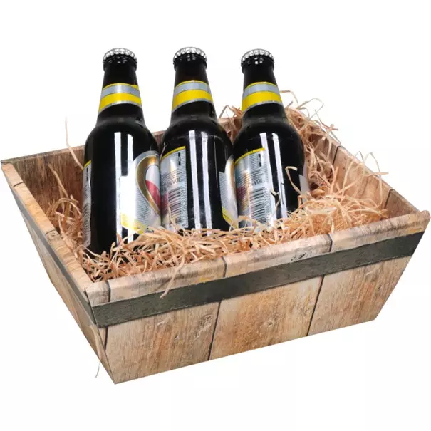 Geschenkmand bier Golfkarton Bruin/zwart