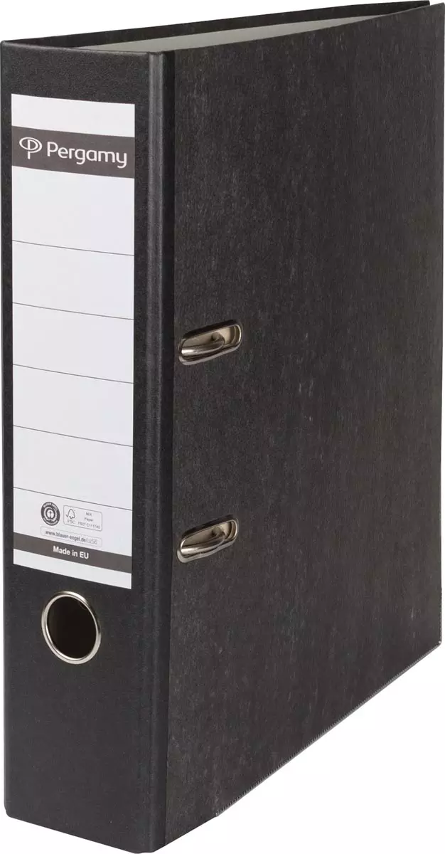 Ordner A4 Zwart Gewolkt van 80mm Karton Pergamy