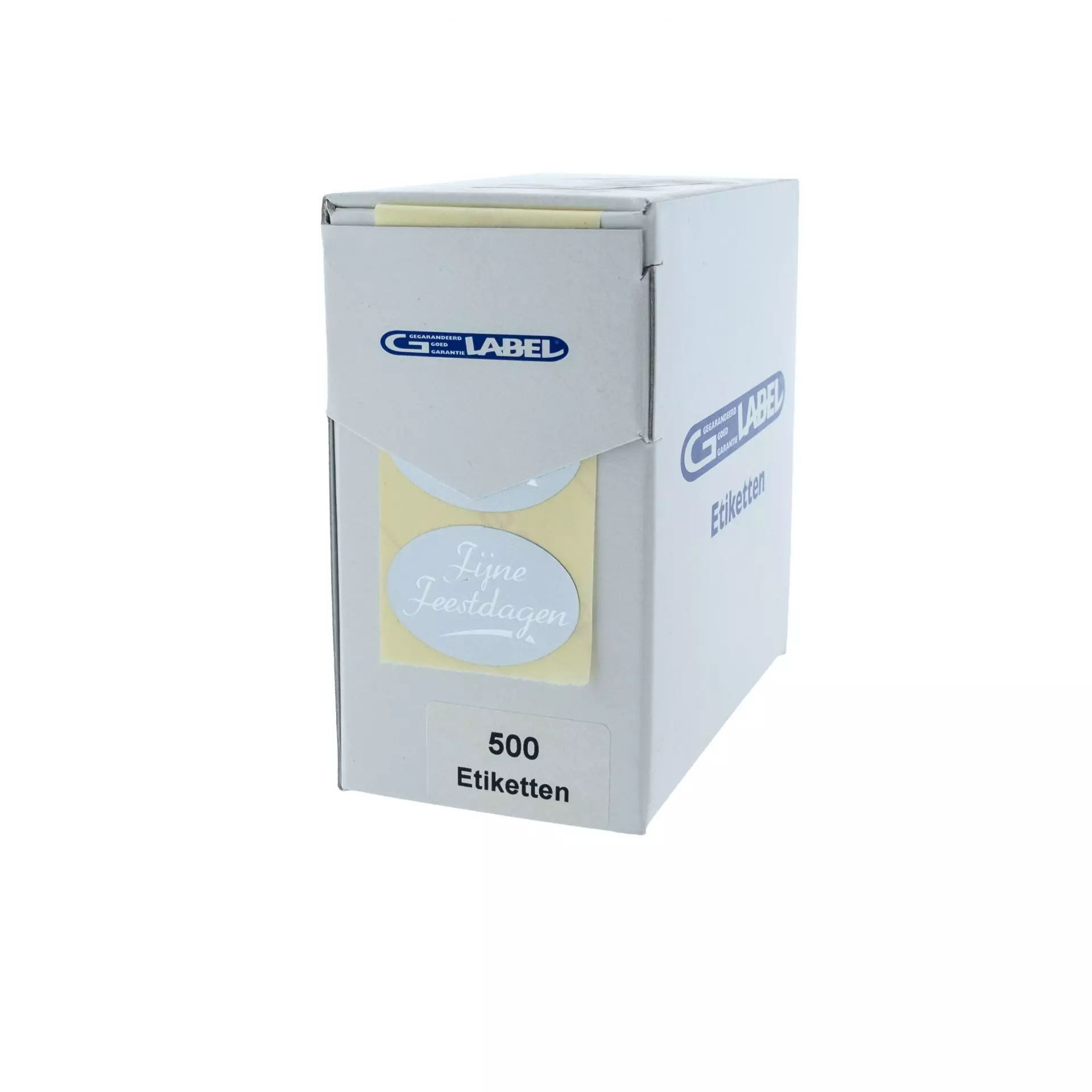 Etiket Ovaal 37x25mm Fijne Feestdagen - 500 stuks 