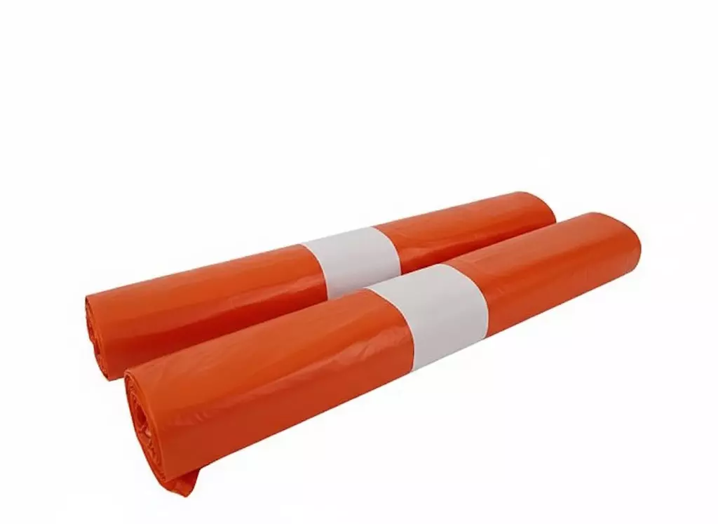 Afvalzak HDPE 70x110cm T25 18mu Oranje