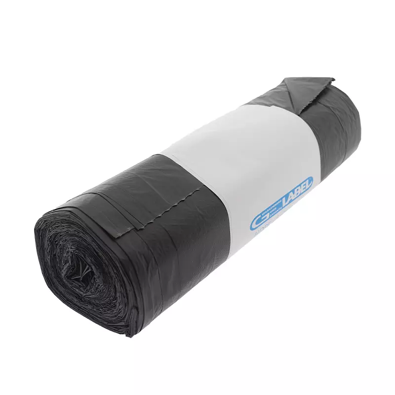 Afvalzak HDPE 70x110cm T25 17mu Zwart