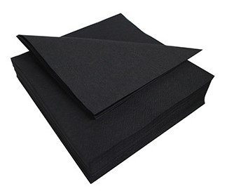 Servet 2-laags 33x33cm zwart ¼-vouw (pak à 50st)