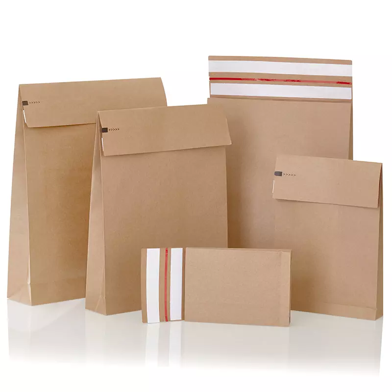 Papieren verzendzakken met dubbele plakstrip 450x570x100mm 100 stuks