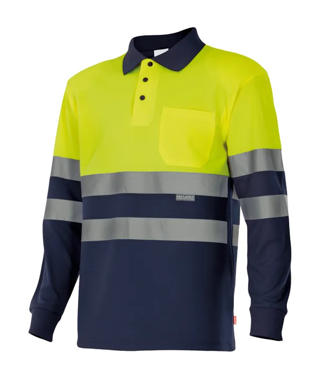 Polo HV marine/geel Velilla