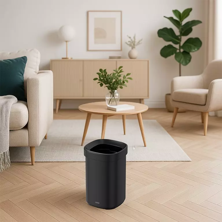 Afvalbak 20 Liter Metaal - Zwart - Desq