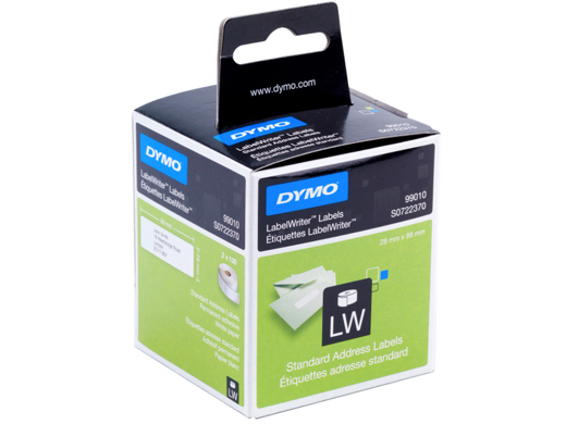 Dymo 99010 compatible label 89x28mm wit (rol à 260st)
